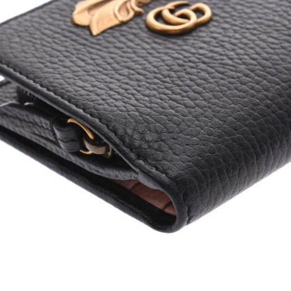 GUCCI Bow Wallet Black Leather Bifold - Picture 4 of 12